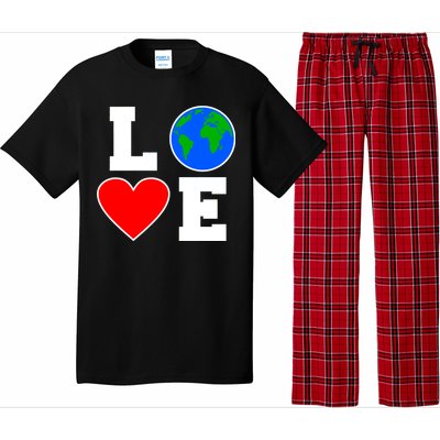 Love Earth Day Globe Heart Science Pajama Set