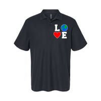 Love Earth Day Globe Heart Science Softstyle Adult Sport Polo