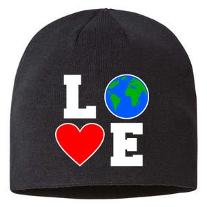 Love Earth Day Globe Heart Science Sustainable Beanie