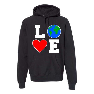 Love Earth Day Globe Heart Science Premium Hoodie