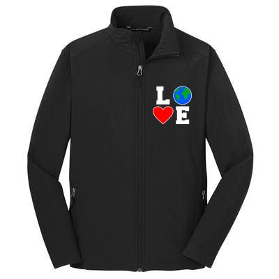 Love Earth Day Globe Heart Science Core Soft Shell Jacket