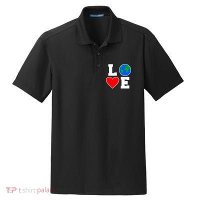 Love Earth Day Globe Heart Science Dry Zone Grid Polo