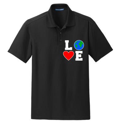 Love Earth Day Globe Heart Science Dry Zone Grid Polo