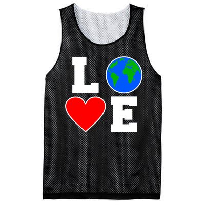 Love Earth Day Globe Heart Science Mesh Reversible Basketball Jersey Tank