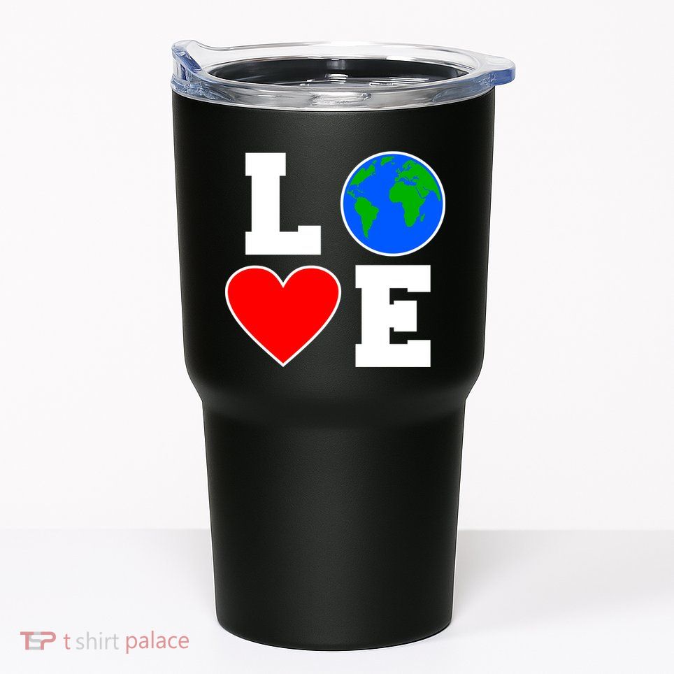 Love Earth Day Globe Heart Science Tumbler