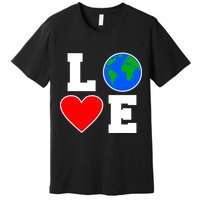 Love Earth Day Globe Heart Science Premium T-Shirt
