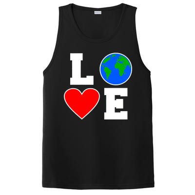 Love Earth Day Globe Heart Science PosiCharge Competitor Tank