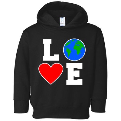 Love Earth Day Globe Heart Science Toddler Hoodie