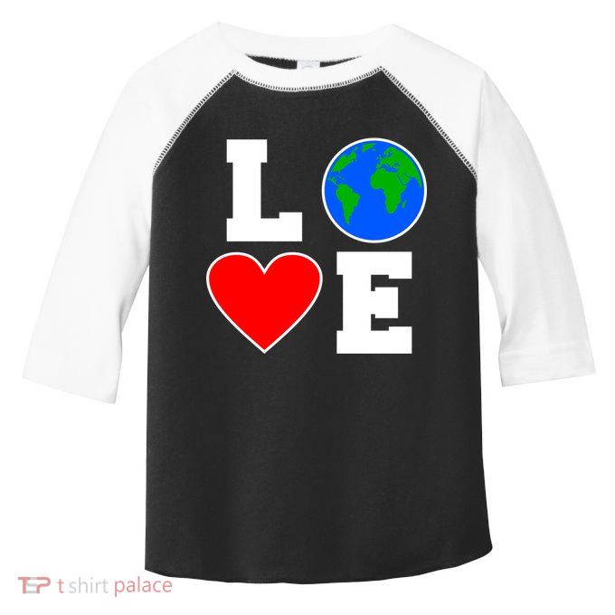 Love Earth Day Globe Heart Science Toddler Fine Jersey T-Shirt