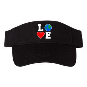 Love Earth Day Globe Heart Science Valucap Bio-Washed Visor