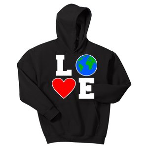 Love Earth Day Globe Heart Science Kids Hoodie