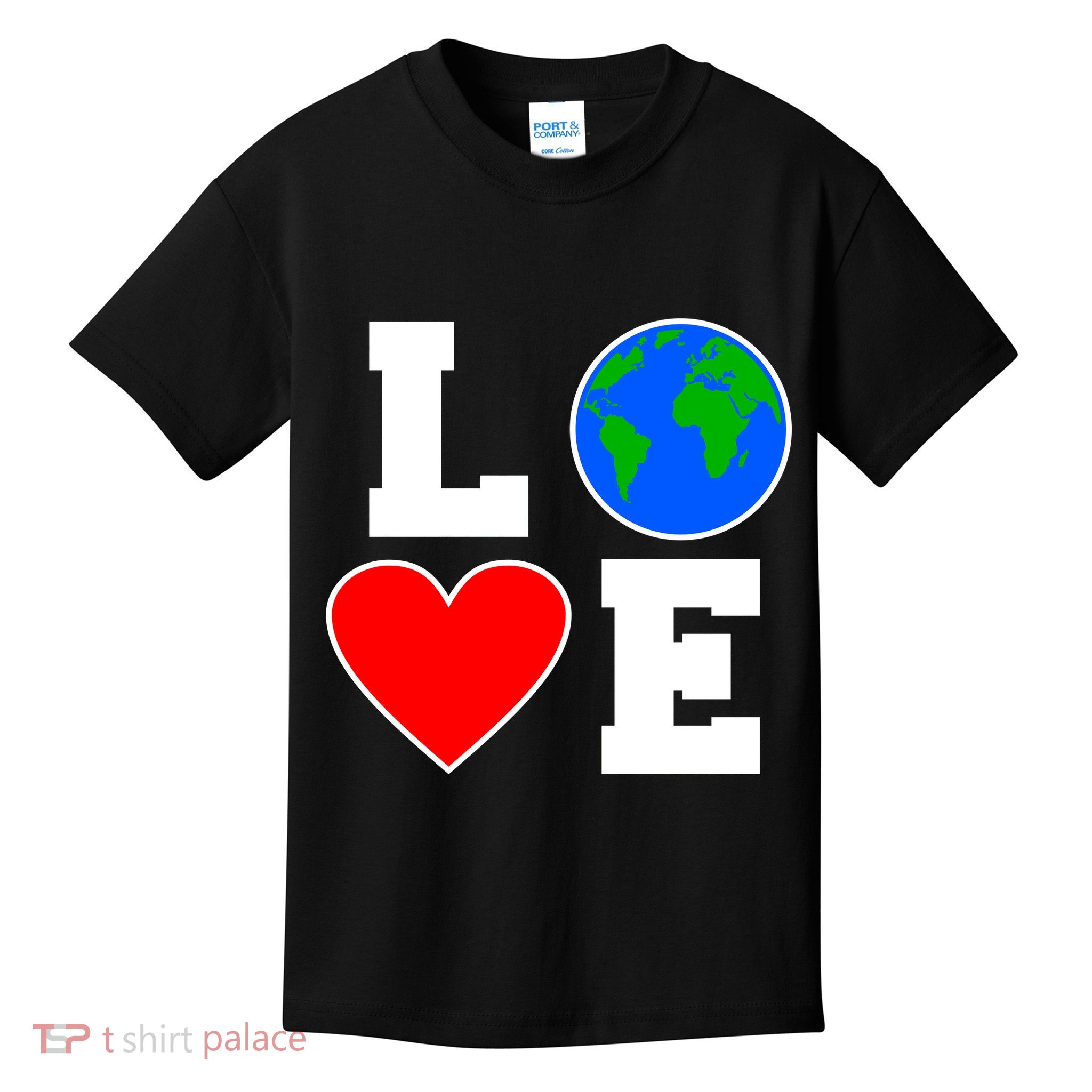 Love Earth Day Globe Heart Science Kids T-Shirt