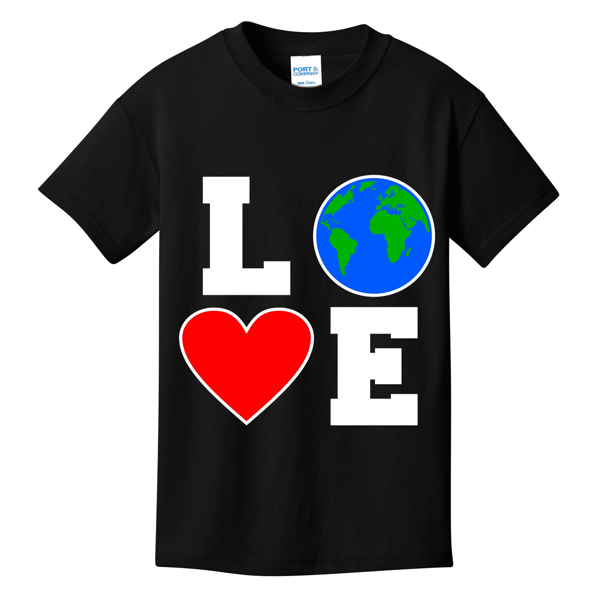 Love Earth Day Globe Heart Science Kids T-Shirt