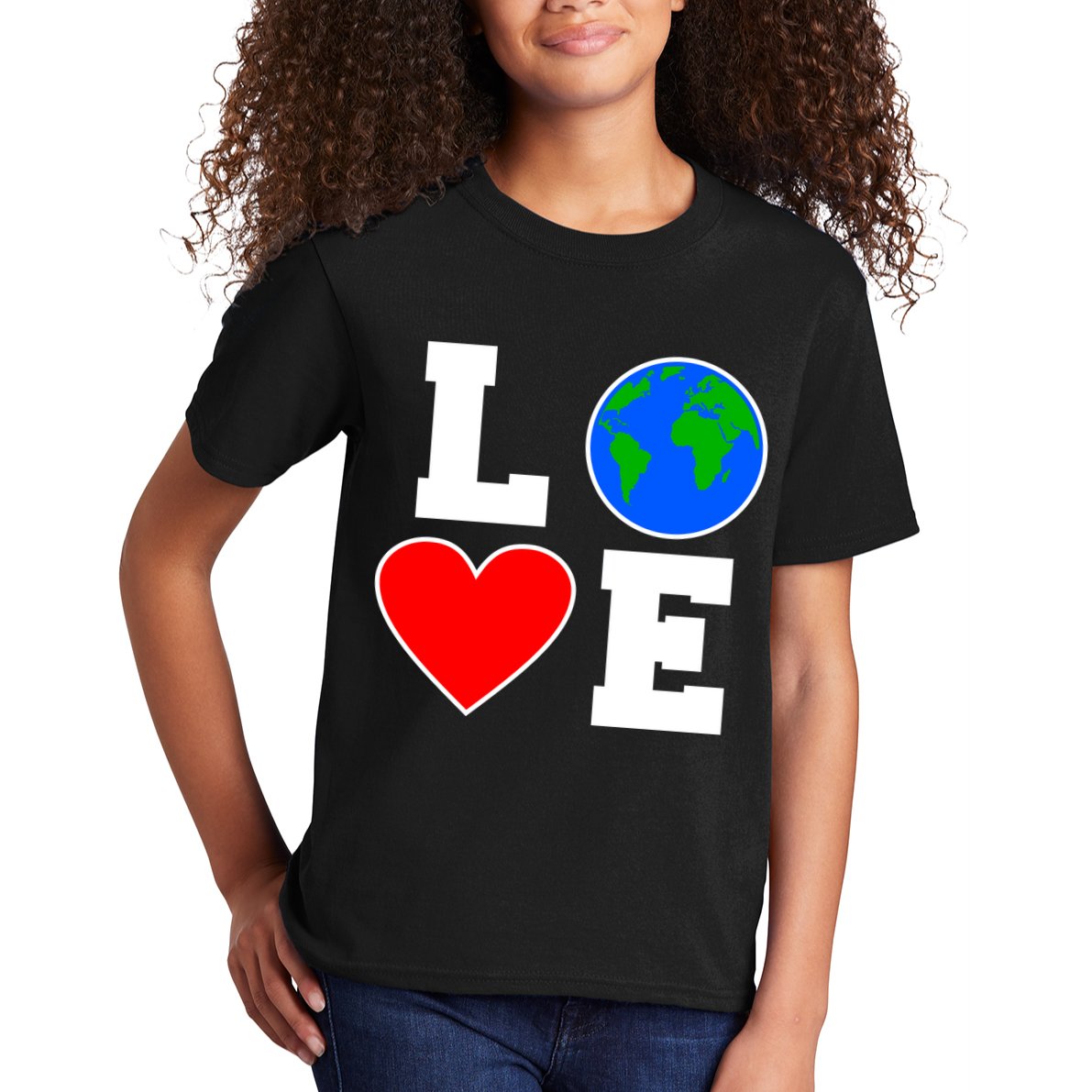 Love Earth Day Globe Heart Science Kids T-Shirt