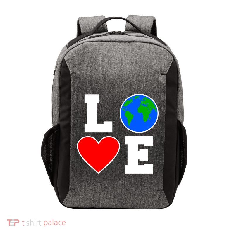 Love Earth Day Globe Heart Science Vector Backpack