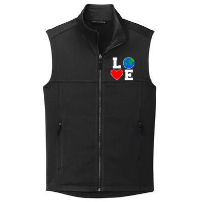 Love Earth Day Globe Heart Science Collective Smooth Fleece Vest