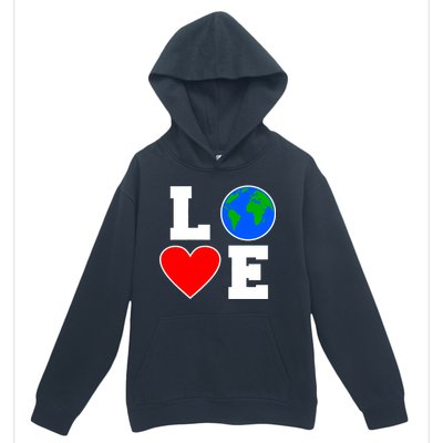 Love Earth Day Globe Heart Science Urban Pullover Hoodie