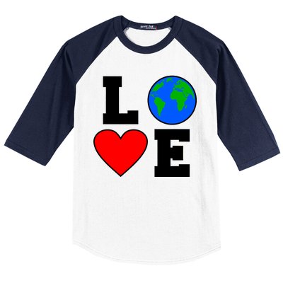 Love Earth Day Globe Heart Science Baseball Sleeve Shirt