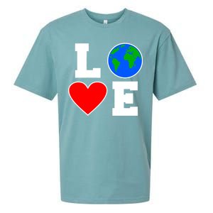 Love Earth Day Globe Heart Science Sueded Cloud Jersey T-Shirt