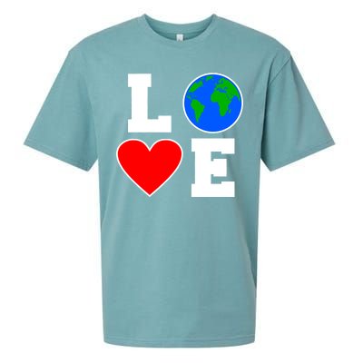 Love Earth Day Globe Heart Science Sueded Cloud Jersey T-Shirt