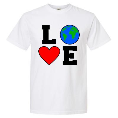 Love Earth Day Globe Heart Science Garment-Dyed Heavyweight T-Shirt