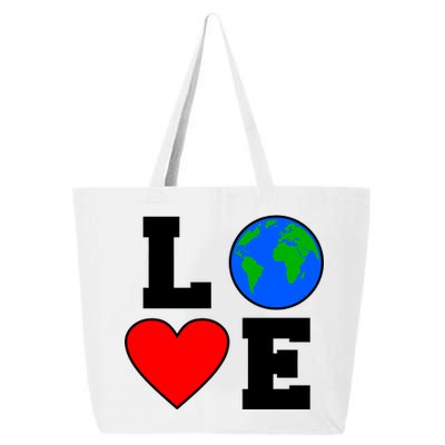 Love Earth Day Globe Heart Science 25L Jumbo Tote