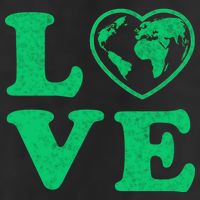 Love Earth Distressed Heart 7 Panel Mesh Trucker Snapback Hat
