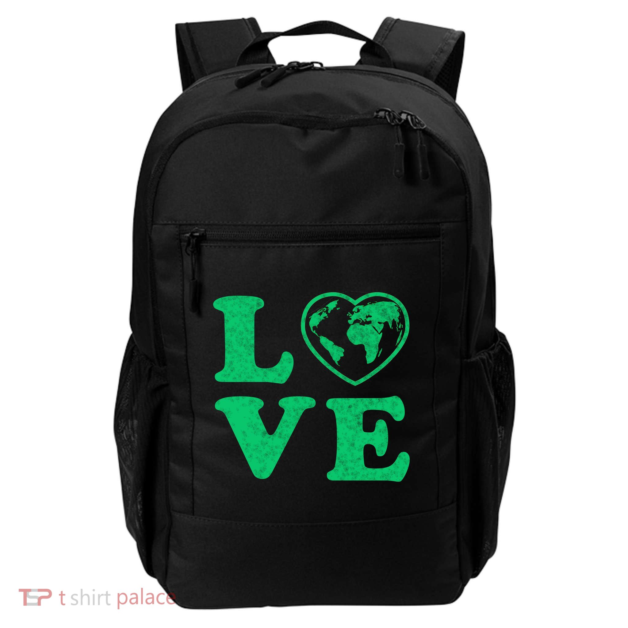 Love Earth Distressed Heart Daily Commute Backpack