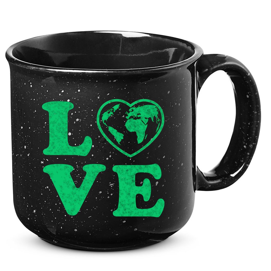 Love Earth Distressed Heart 15oz Campfire Ceramic Mug
