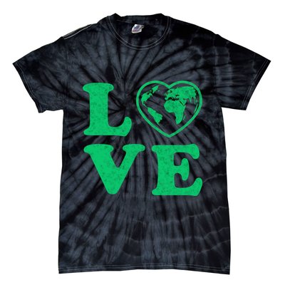 Love Earth Distressed Heart Tie-Dye T-Shirt
