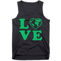 Love Earth Distressed Heart Tank Top