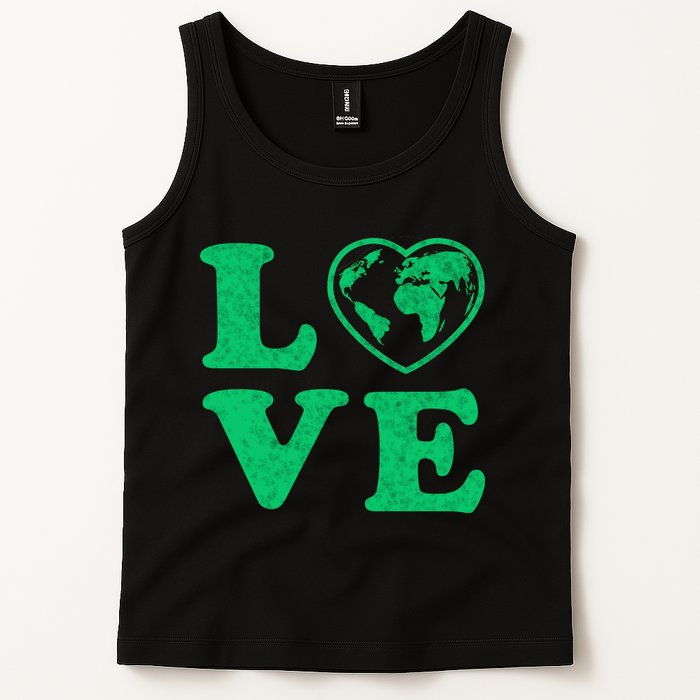 Love Earth Distressed Heart Tank Top