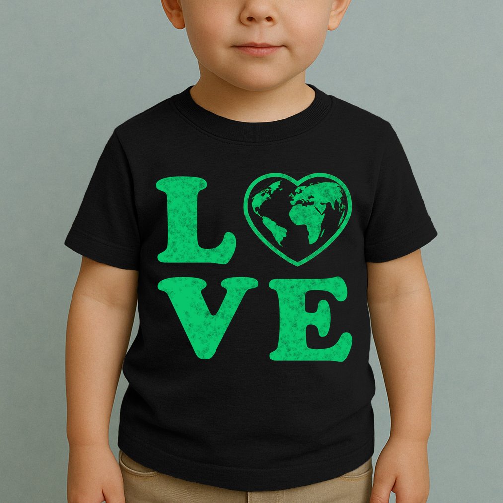 Love Earth Distressed Heart Toddler T-Shirt