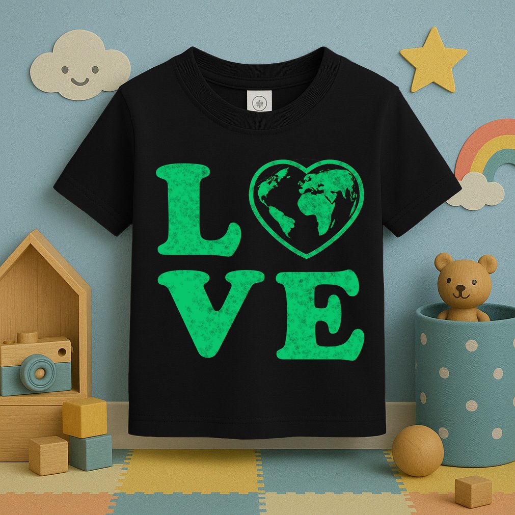 Love Earth Distressed Heart Toddler T-Shirt
