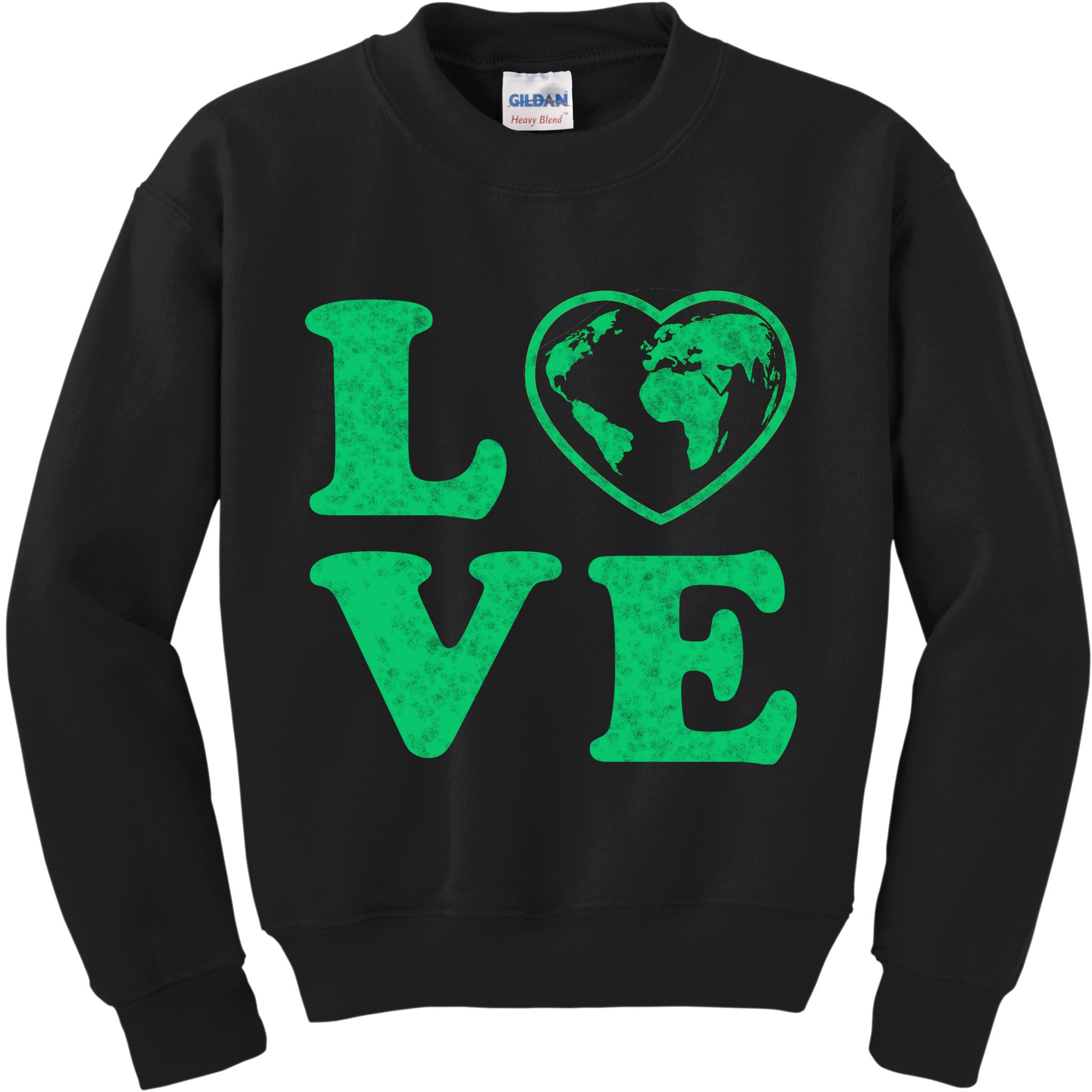 Love Earth Distressed Heart Kids Sweatshirt