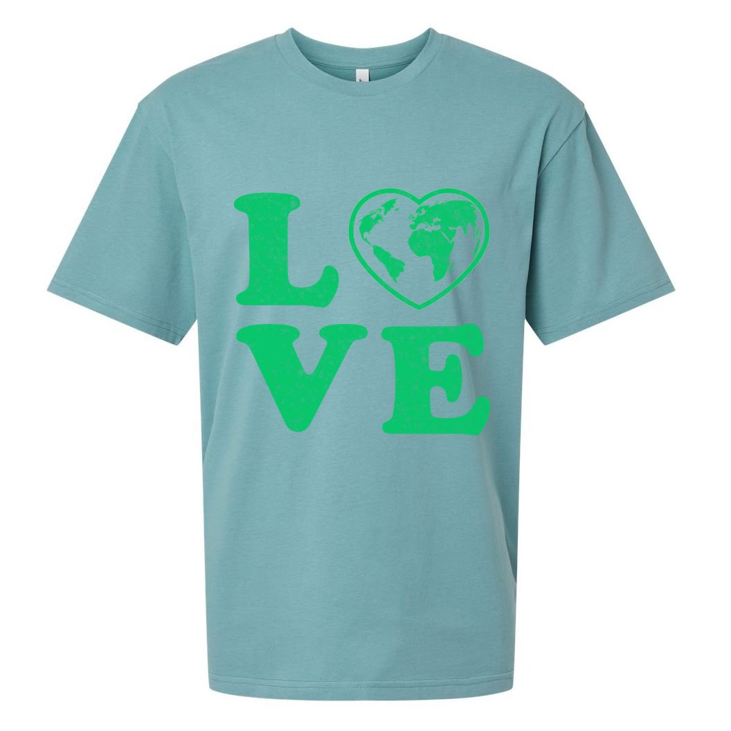 Love Earth Distressed Heart Sueded Cloud Jersey T-Shirt