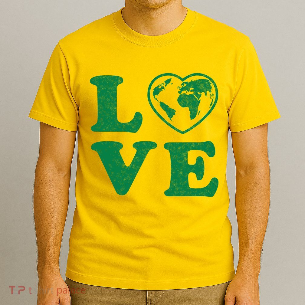 Love Earth Distressed Heart T-Shirt