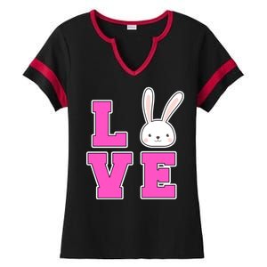 Love Easter Bunny Cute Ladies Halftime Notch Neck Tee