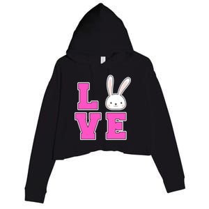 Love Easter Bunny Cute Crop Fleece Hoodie