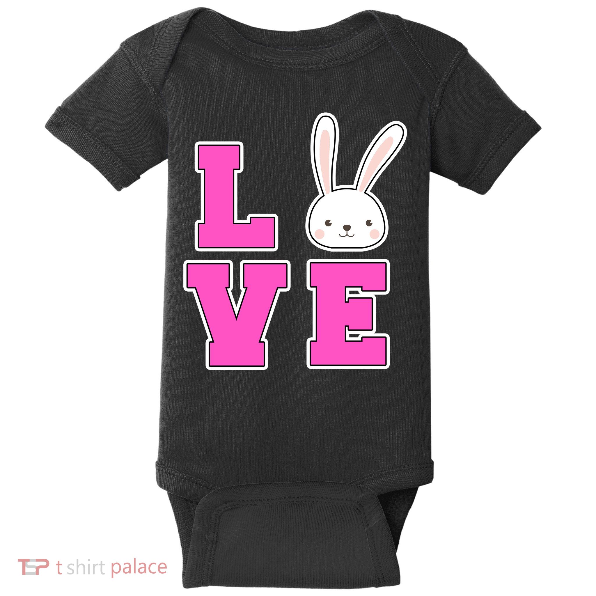 Love Easter Bunny Cute Baby Bodysuit