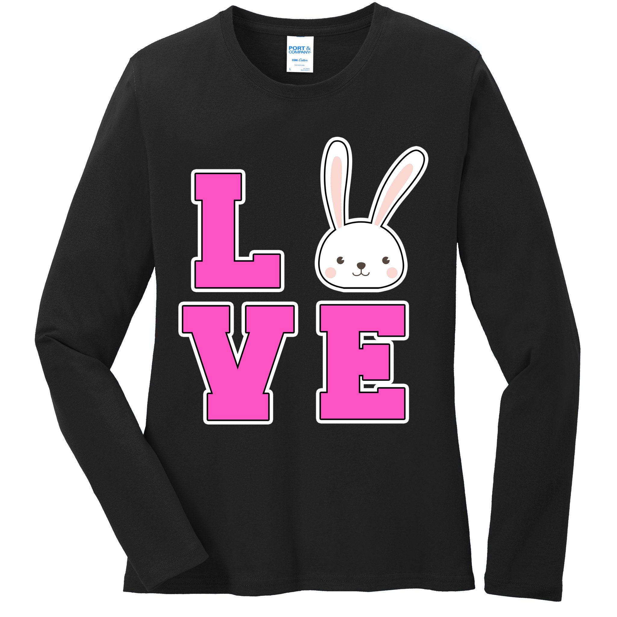 Love Easter Bunny Cute Ladies Long Sleeve Shirt