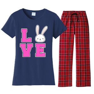 Love Easter Bunny Cute Women's Flannel Pajama Set