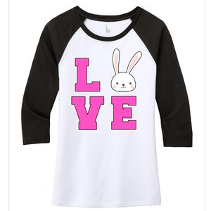 Love Easter Bunny Cute Women's Tri-Blend 3/4-Sleeve Raglan Shirt