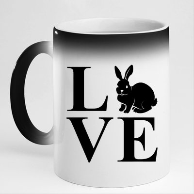 Love Easter Bunny Rabbit 11oz Black Color Changing Mug