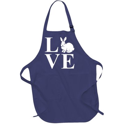 Love Easter Bunny Rabbit Full-Length Apron With Pockets