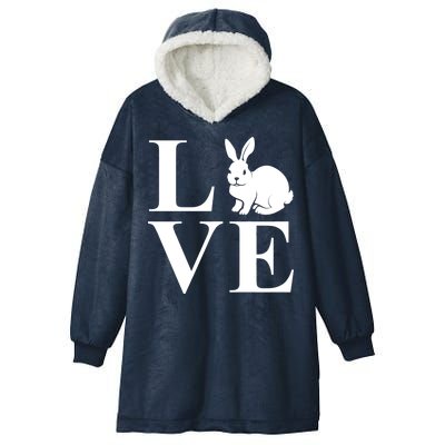 Love Easter Bunny Rabbit Hooded Wearable Blanket