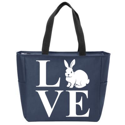 Love Easter Bunny Rabbit Zip Tote Bag