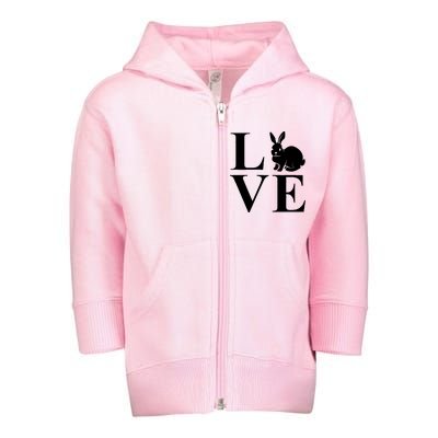 Love Easter Bunny Rabbit Toddler Zip Fleece Hoodie