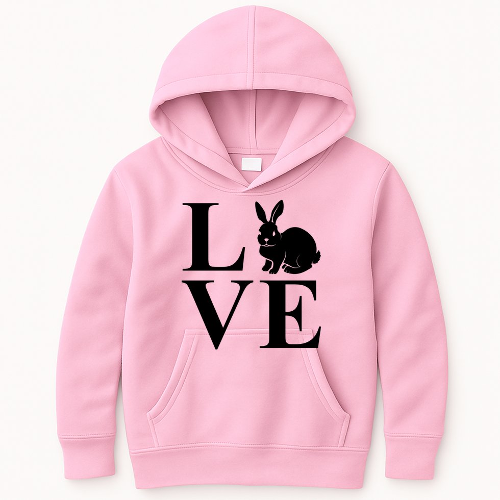 Love Easter Bunny Rabbit Kids Hoodie