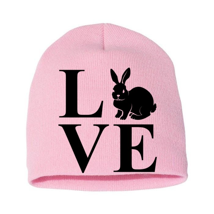 Love Easter Bunny Rabbit Short Acrylic Beanie